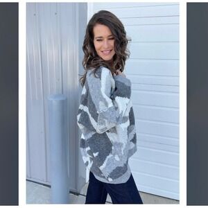 Pol Goodbye Grey Skies Soft Sweater Knit Oversized Cardigan